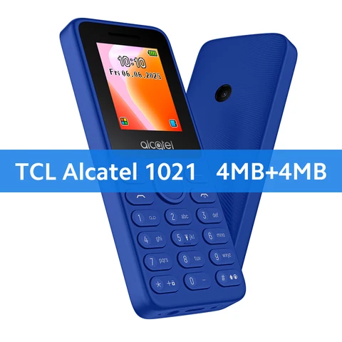 TCL Alcatel 1021 1,8 дюйма QQVGA ДИСПЛЕЙ 4 МБ + 4 МБ 0,08 МП Задняя камера Глобальная версия 1030 мАч 6 + мобильные телефоны в режиме ожидания