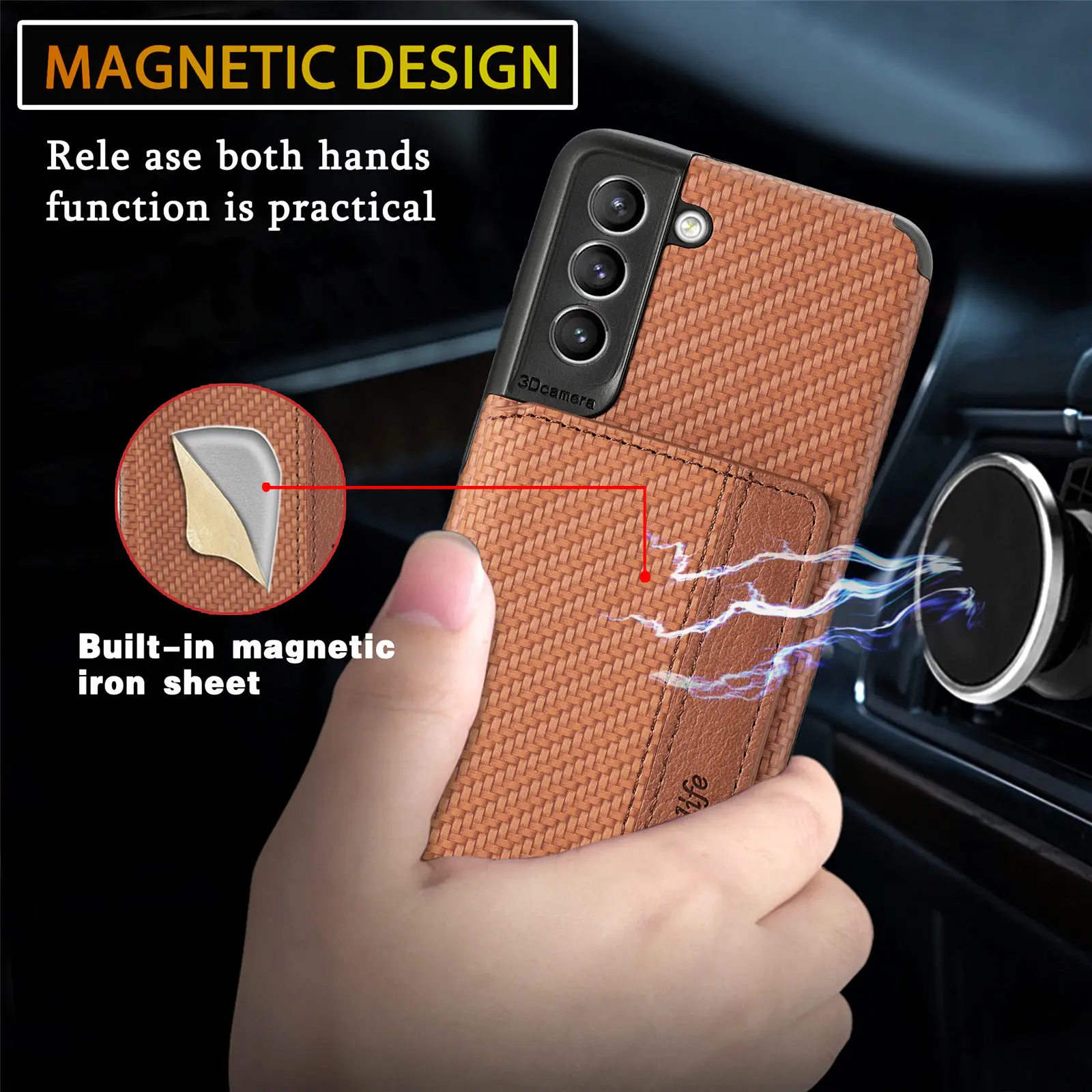 Magnetic Wallet Leather Case For Samsung Galaxy S23 Ultra S22 S21 Plus A14 A54 A52 A34 A72 A33 A53 Note20 Card Slot Holder Cover