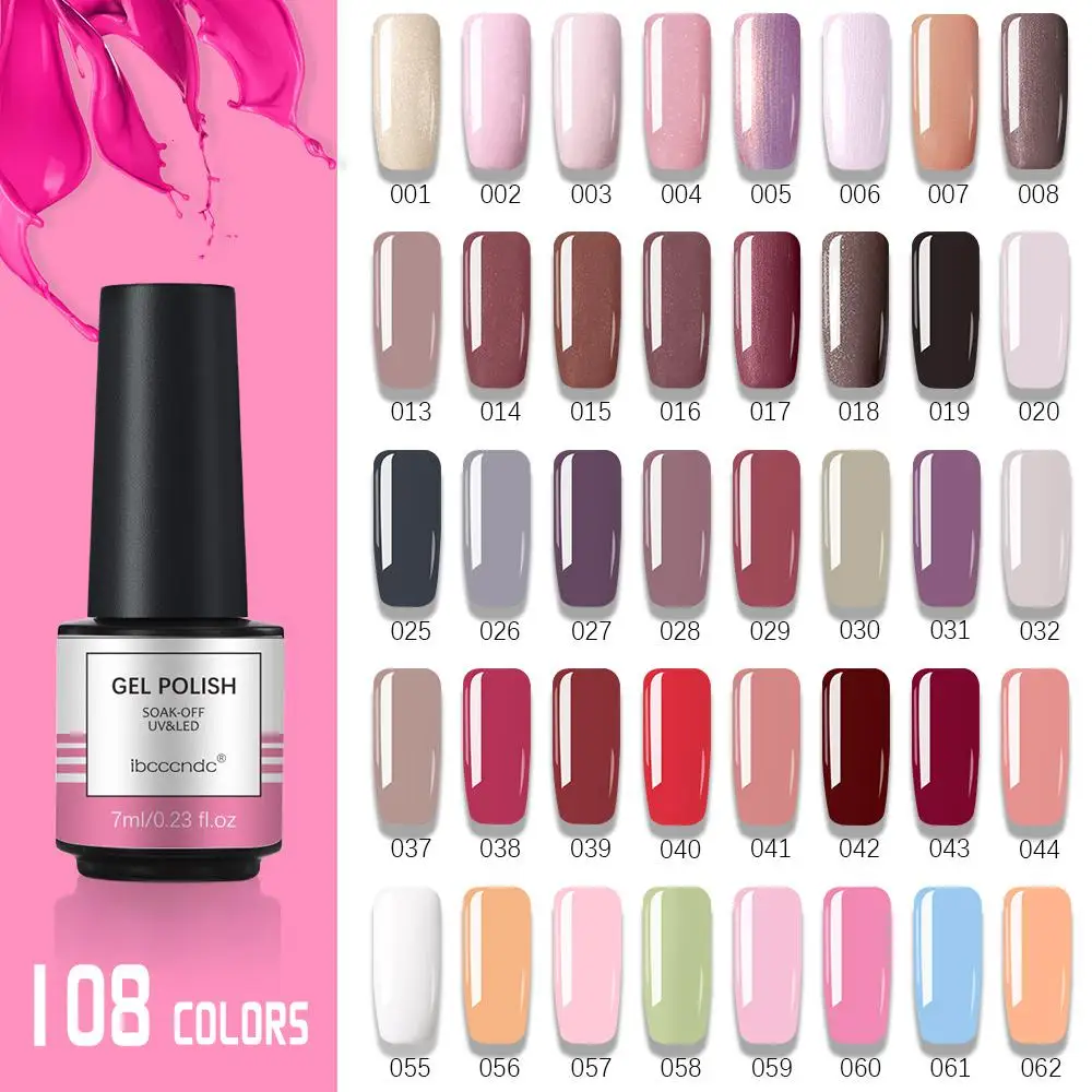 

108 Colors Nail Polish Bottle Gel Polish Top Soak Off UV LED Nail Lacquer Color Gel Full Color Nails Art Painting Nail Glue