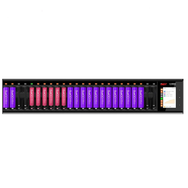 

ISDT N24 48W 1.5A 24 Slots LCD AA/AAA Battery Quick Charger for LiIon LiHv Life NiMh Nicd Nizn
