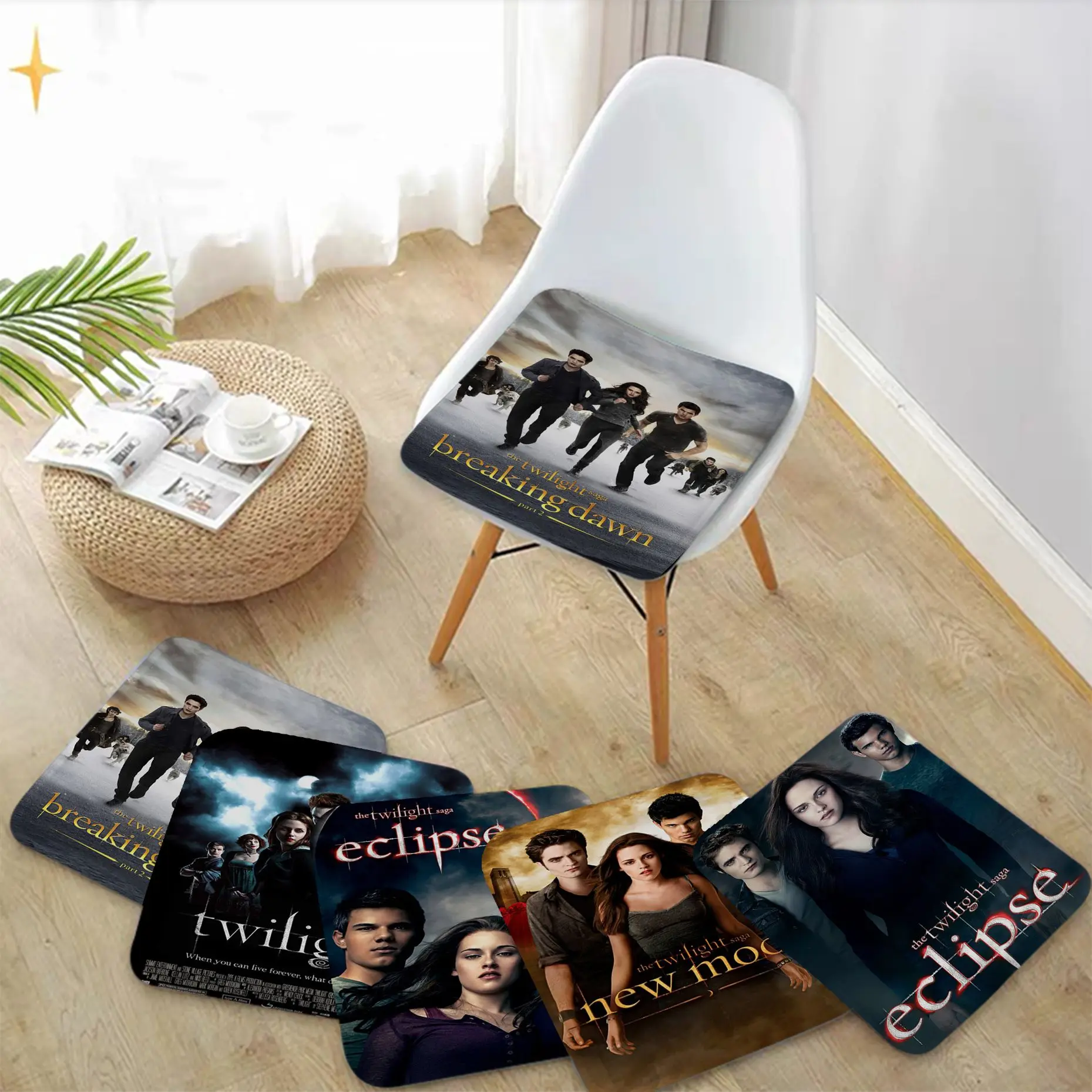

Twilight Film TV Movie The Twilight Sag Creative Seat Pad Household Cushion Soft Plush Chair Mat Winter Office Bar Cushion Pads