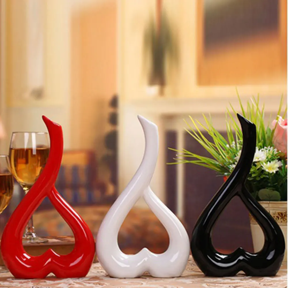 

Flower Vase Floral Vase 3D Heart Shape Party Ornament Wedding Ceramic 5 Color Colorful Creative Festival Home Decor Beautiful