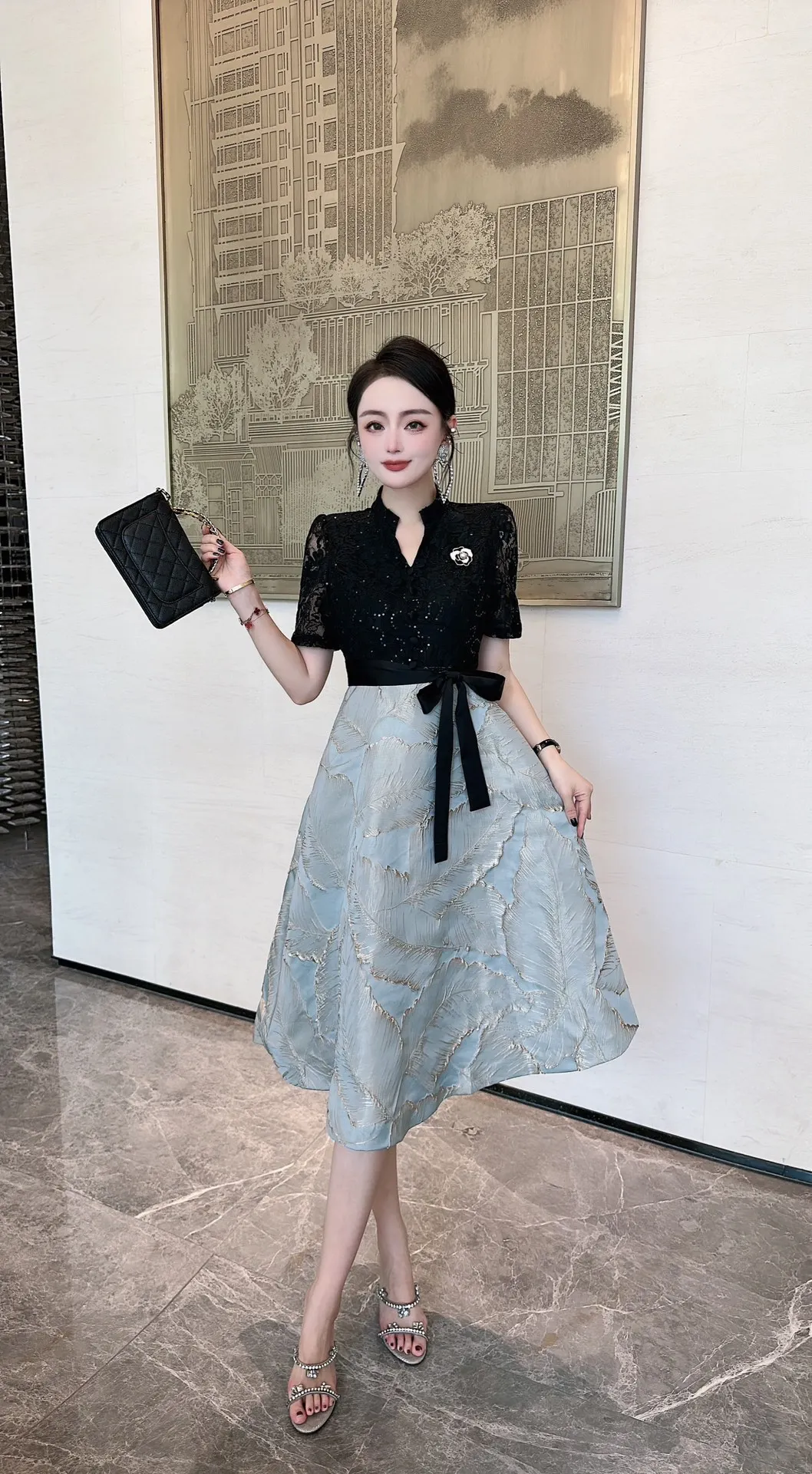 

2023 spring and summer women's clothing fashion new Patchwork Dress 0526