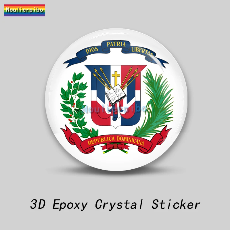 

3D эпоксидная смола флаг Доминиканской футбольной Республики Национальная эмблема купольная наклейка для автомобиля аксессуары для украшения автомобиля виниловая наклейка для телефона