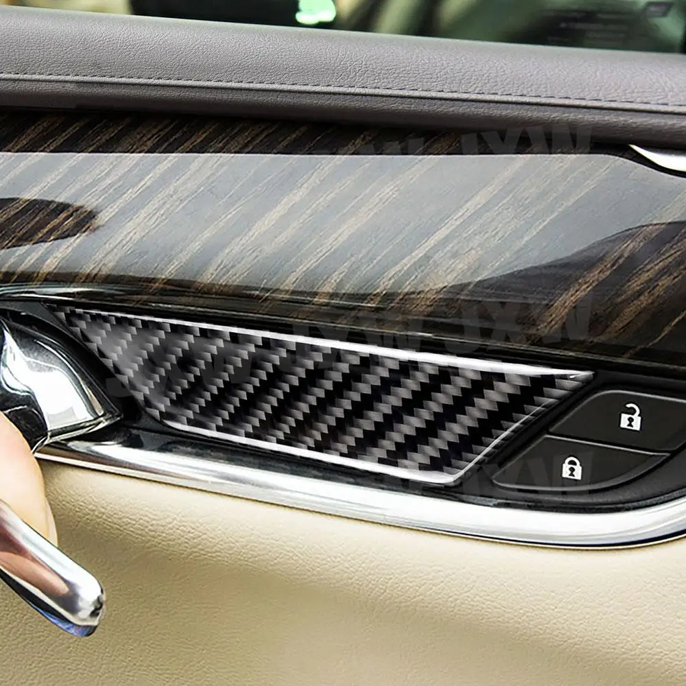 Фото JXWANCF 4 шт./компл. накладки на ручки дверей из карбона для Cadillac XT5 2016-2019, декоративные элементы интерьера №4