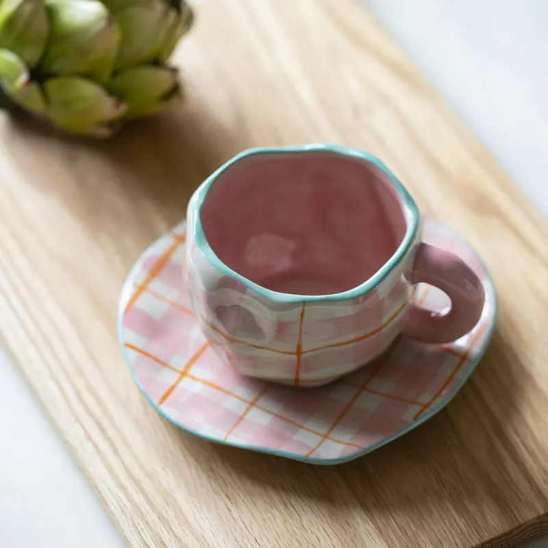 

Creative Ceramic Coffee Cup Set Porcelain Vintage Pattern Cup Coffee Mug Breakfast Personality Tazas Cafe Coffeeware 50
