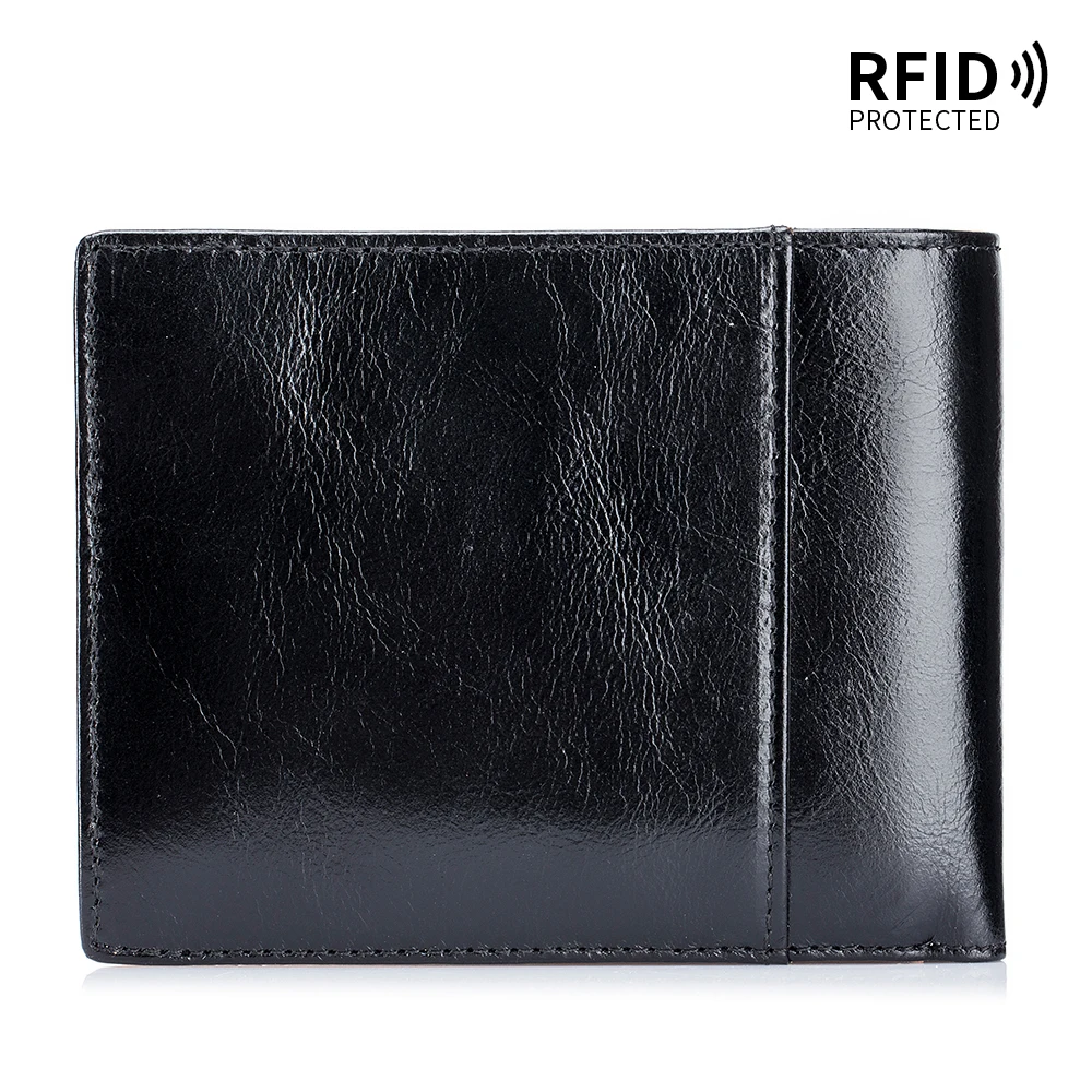 Leather high-grade brief paragraph man purse high-capacity restoring ancient ways zipper more than zero wallet for RFID card bag