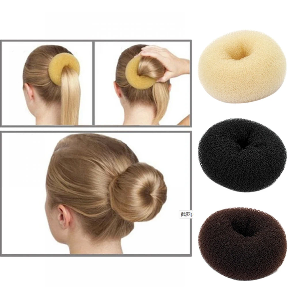 

1/2/3 in pack Bun Mesh Hair Shaper Styler Donut Former Ring Bun Maker Size & Colour Magic Shaper Donut Hairbands Hair Bun Maker