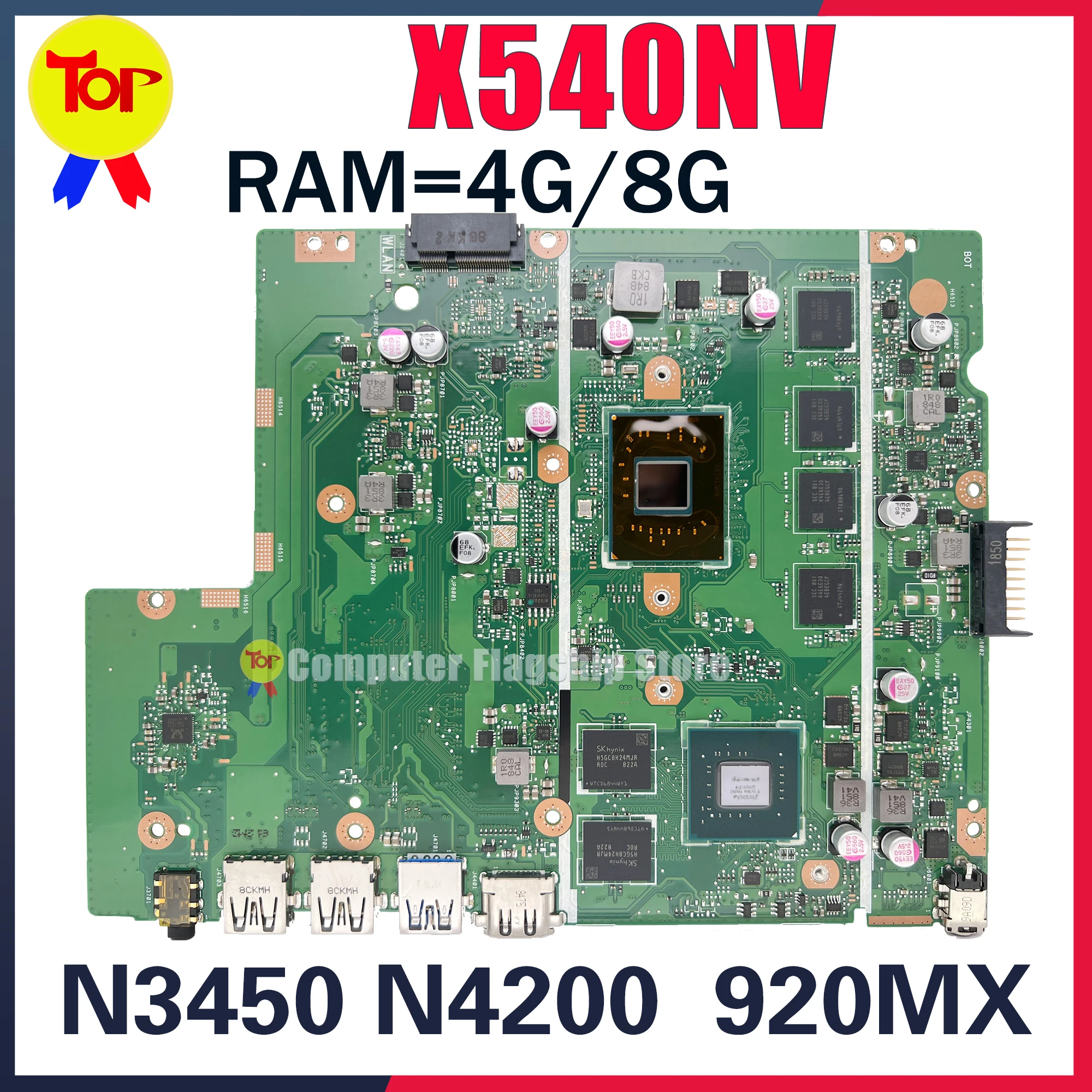   KEFU X540N   ASUS X540NV X580NV CPU N3450 N4200 4   8  RAM 920MX/V2G 100%  