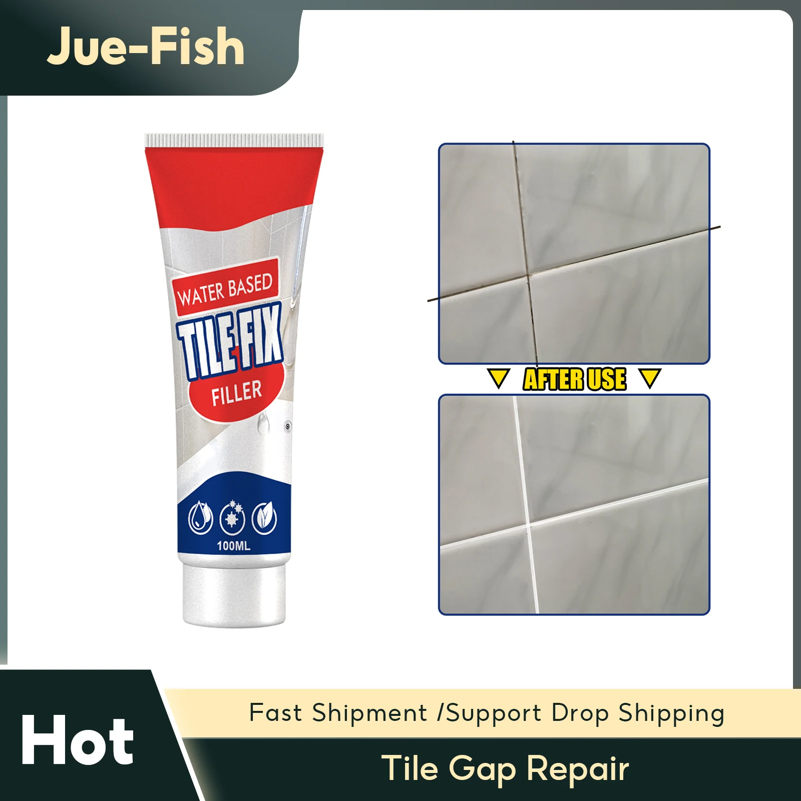 

Tile Gap Repair Glues Bathroom Wall Porcelain Paint Refill White Tile Waterproof Mildew Proof Grouting Filling Seam Beauty Agent