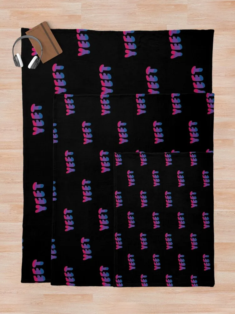 Yeet Meme Типография Bi Pride Цвета флага Забавный ЛГБТК Розовый Фиолетовый Синий Плед