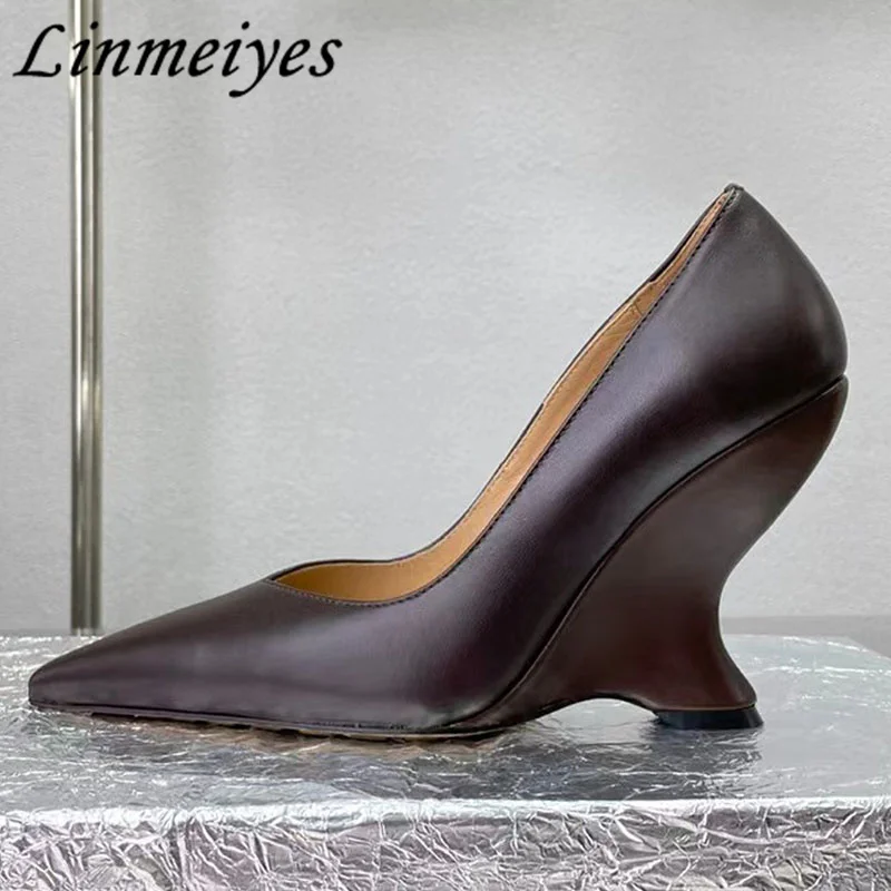 

Туфли-лодочки женские на танкетке, крокодиловый узор, удобная летняя обувь, цвет черный/белый