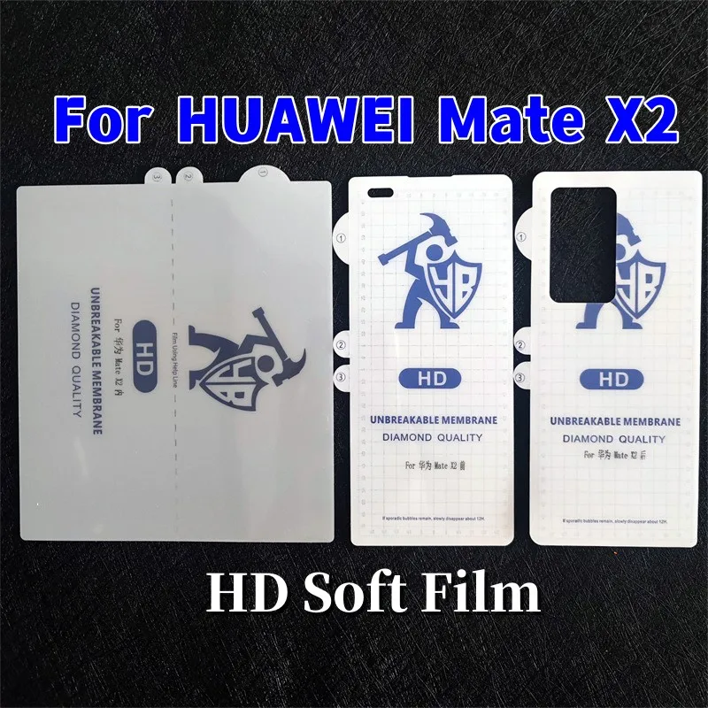 

Пленка с полным покрытием для Huawei Mate X2, передняя и задняя HD, прозрачные мягкие защитные мембраны, протектор экрана из ТПУ, не стекло
