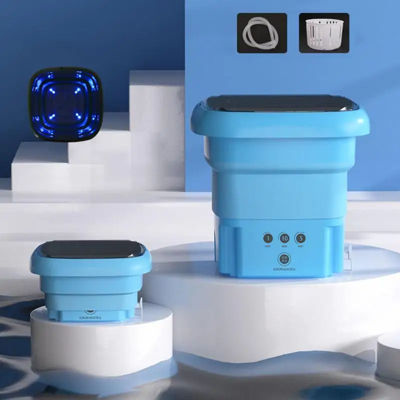 

Mini Washing Machine Lightweight Automatic Foldable Washing Machine With Timer Touch Screen Drying Centrifuge For Camping Travel