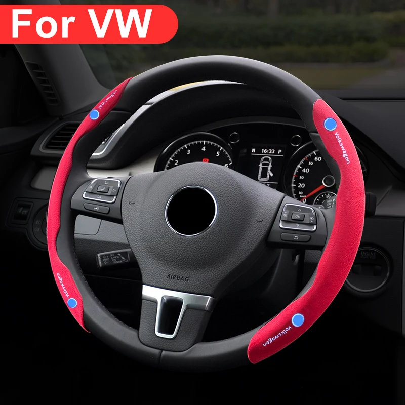 

For VW Universal Steering Wheel Cover Magotan Phaeton Sagitar CC T-ROC Bora Golf Touareg Jetta Lavida B5 B6 Interior Accessories