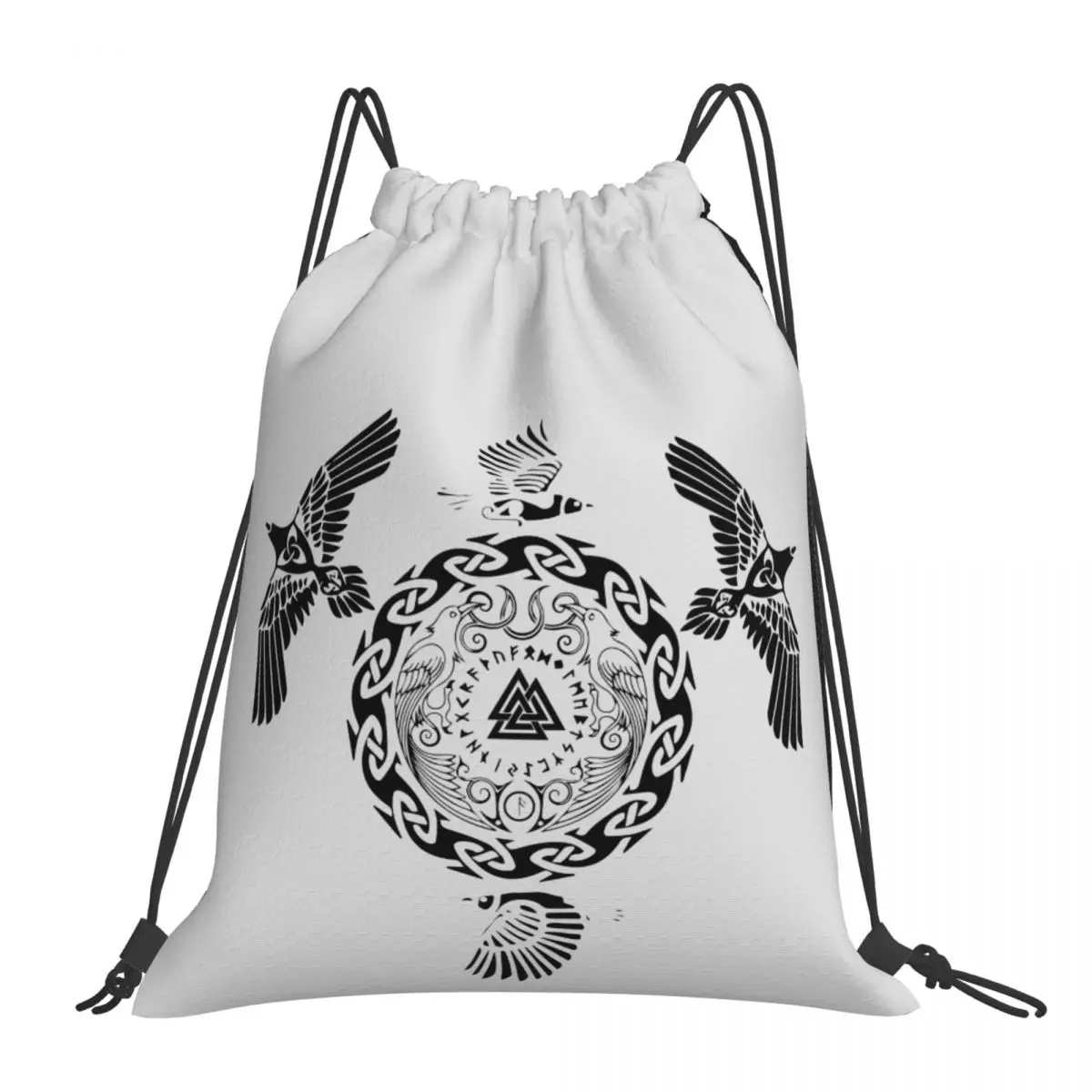 

Drawstring Bags Gym Bag Viking Odin S Ravens Vikings Top Quality Backpack R339 Blanket roll Humor Graphic