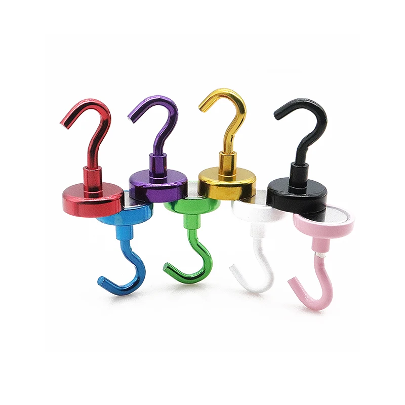 

25 mm Magnetic Hooks Rare Earth Neodymium Magnet Strong Refrigerator Magnet Hooks for Kitchen Home Cruise Workplace Office
