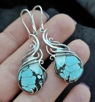 bohemia cubic zirconia silver color water drop hoop earrings women female party earring fashion jewelry accessories gifts
