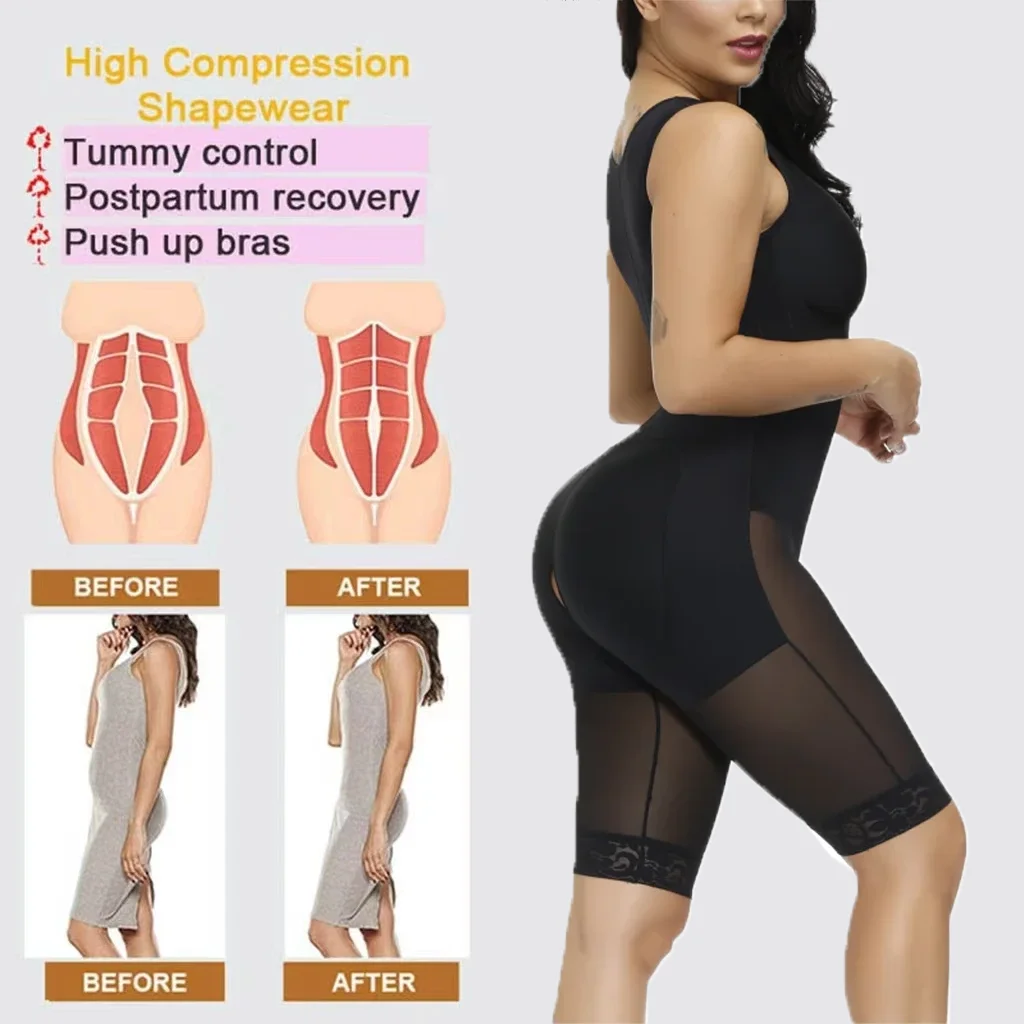 Компрессионная одежда Fajas для женщин Корректирующее белье похудения корсет