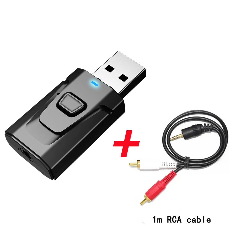 VAORLO 4 в 1 USB Bluetooth 5 0 адаптер 3 мм AUX стерео с микрофоном гарнитура беспроводной аудио