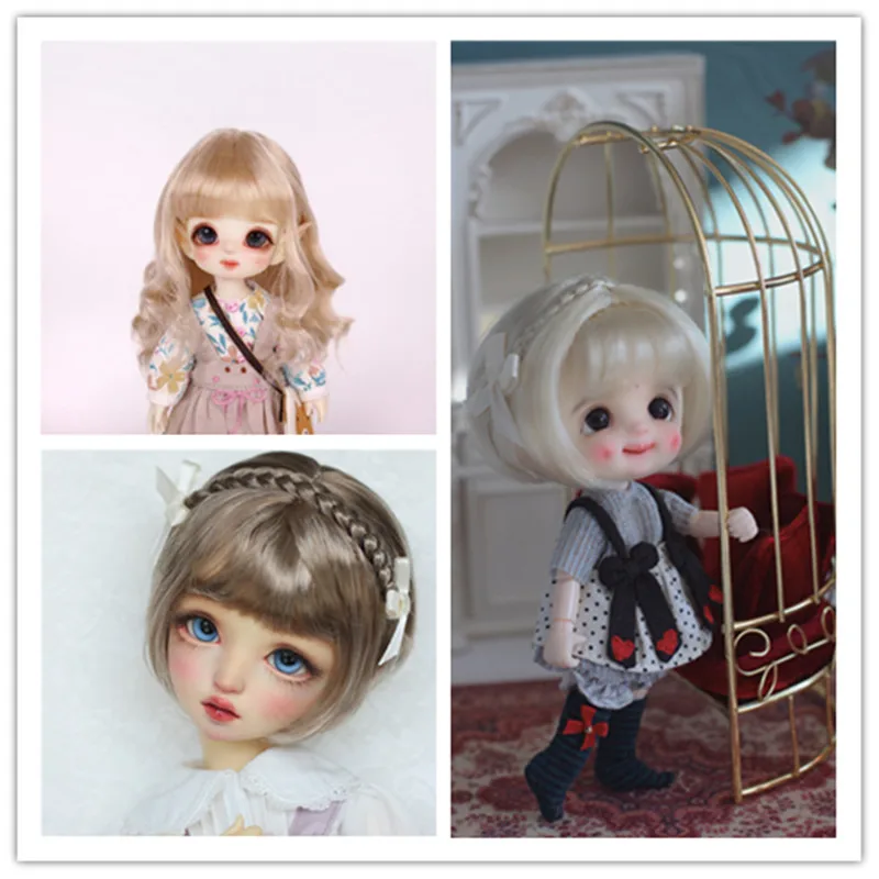 

BJD baby wig milk silk small wave roll 3 points 4 points 6 points 8 points baby