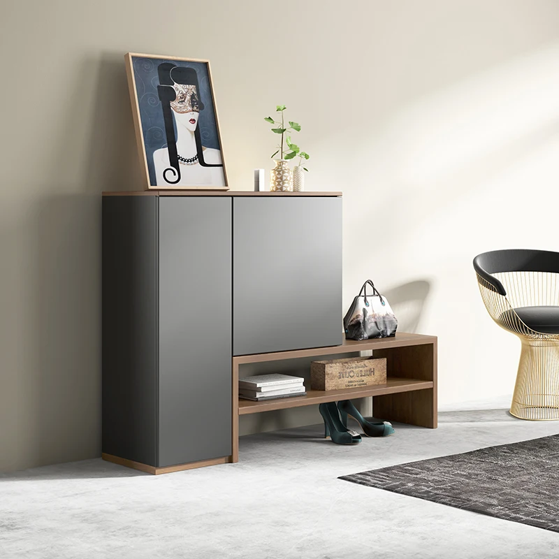 Шкаф для обуви черный современный комнатный органайзер хранения домашняя