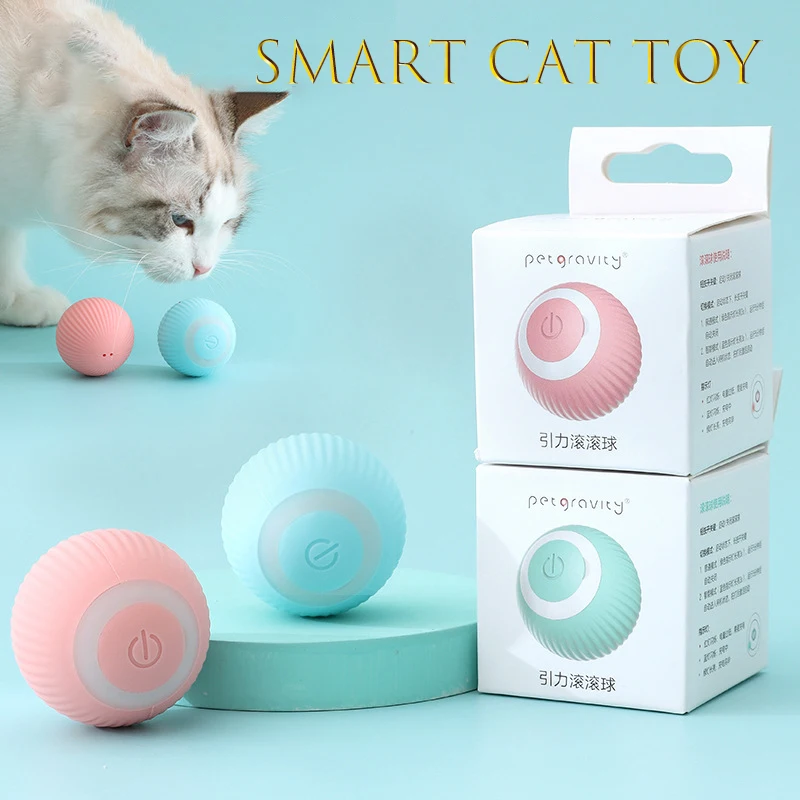 

Smart Cat Toy Automatic Rolling Ball Interactive Ball Cat Toy Pet Playing Ball Pet Creak Supplies Products Cat Toy Ball for Pets