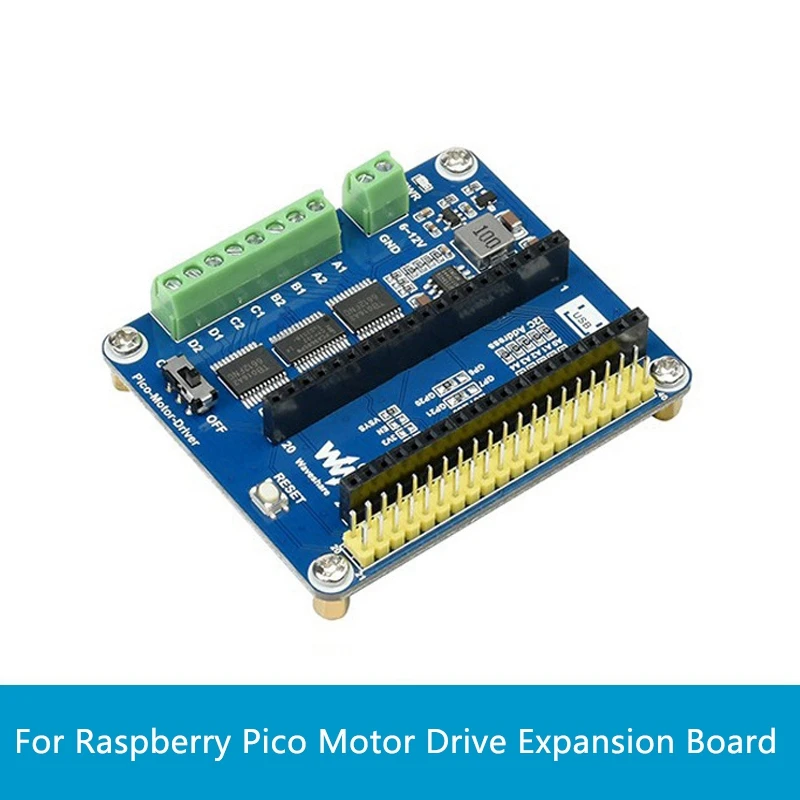 

Waveshare For Raspberry Pico Motor Drive Expansion Board 4-Way DC Motor I2c Interface Module PCA9685 PWM Driver Chip