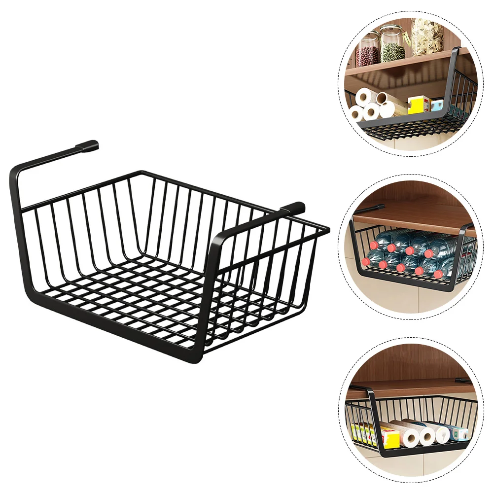 

Basket Shelf Cabinet Storage Organizer Rack Kitchen Hanging Wire Baskets Pantry Holder Sliding Desk Metal Wrap Shelves Vertical