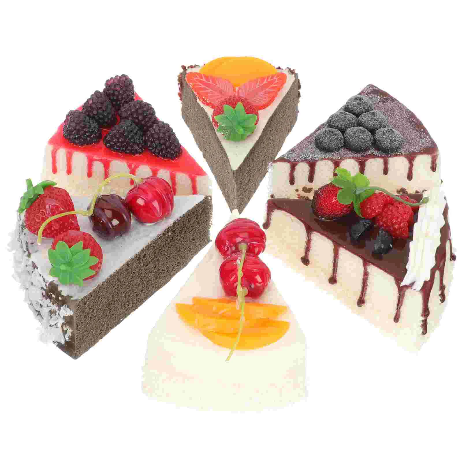 

Cake Slice Faux Artificial Cakes Models Display Fake Simulation Rollsfood Decorative Replicas Swiss Mousse Shop Fruit Delicate