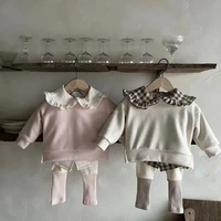 2022 new autumn baby long sleeve sweatshirt solid kids casual pullover cute girls cotton tops toddler infant outerwear clothes
