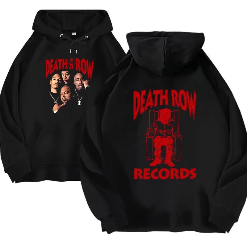 Death Row Records Hoody Men Women Oversized Pullover Hoodies Rapper Tupac 2pac Punk Gothic Sweatshirts Unisex Hip Hop Streetwear