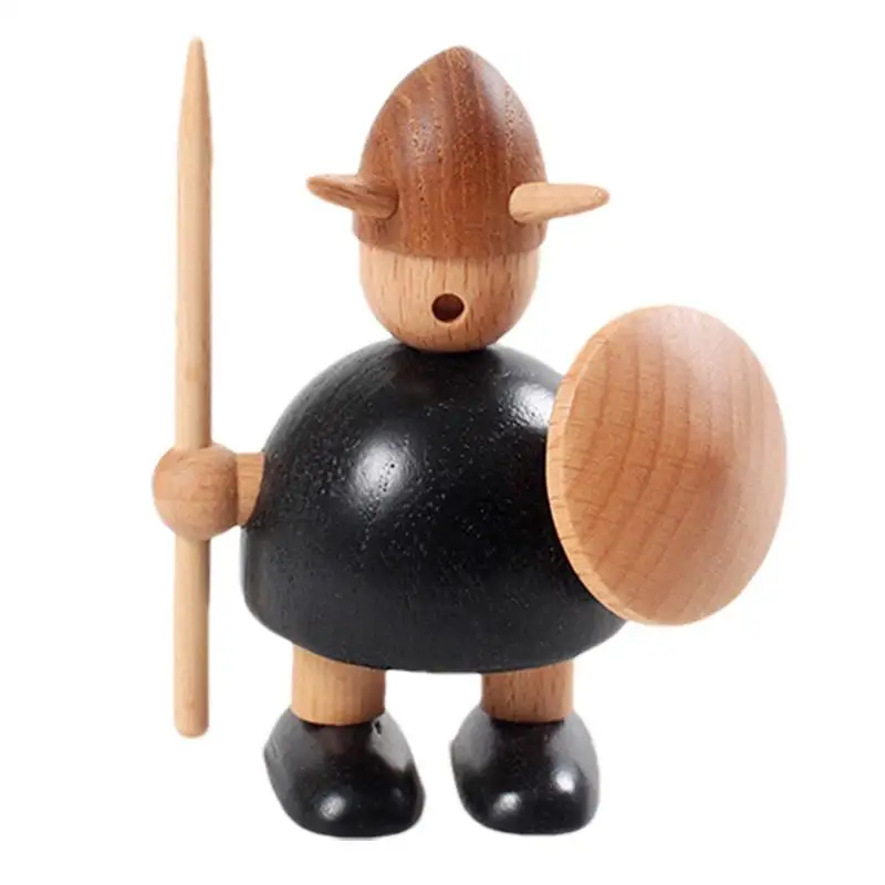 

Wood Viking Figures Beech Wooden Doll Puppet Handmade Nordic Live Edge Sculpture With Natural Smooth For Living Room Bedroom