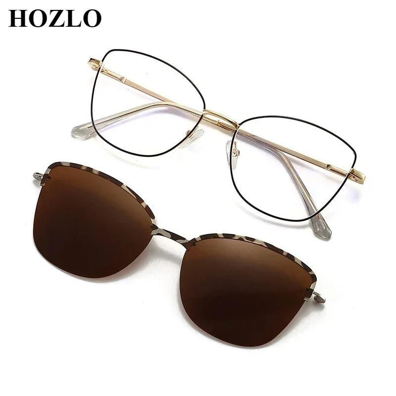 Модные женские очки кошачий глаз поляризационные магнитные фотоаксессуары для