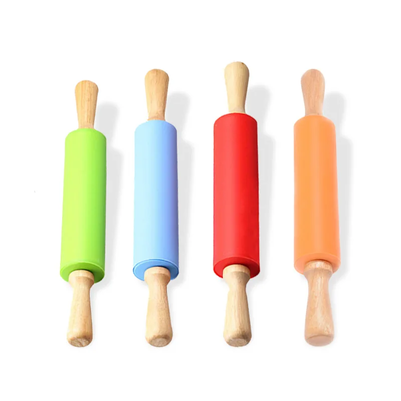 

Small, Medium and Large Silica Gel Rolling Pin Solid Wood Handle Pressing Stick Movable Roller Baking Accessories