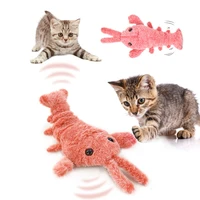 cats fidget toys electric jumping shrimp usb charging simulation lobster funny cats stuffed interactive toy play dog pet items