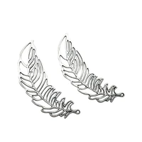 10pcs alloy feather charms ancient sliver leafs pendants for diy jewelry making earrings necklace craft handmade accessories