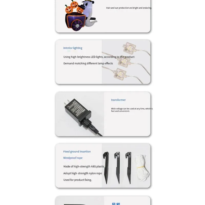 Надувной призрак на Хэллоуин украшения в виде тыквы модель воздуха светящиеся