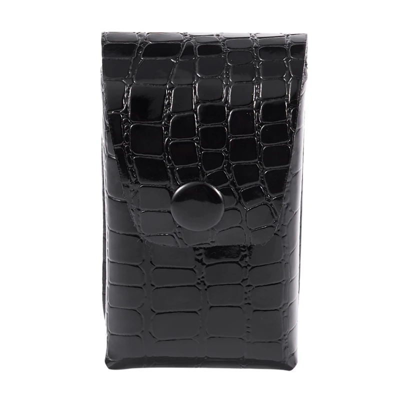

Faux Leather Press Buckle Folding Eyeglasses Case Glasses Box Black