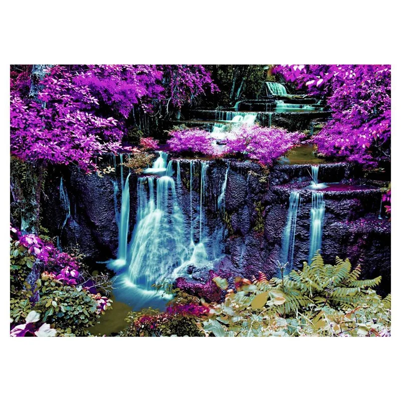

HOT 5D Diy Round Daimond Painting Cross-Stitch Waterfall Square Diamond Painting Rhinestones Embroidery Landscape Gift