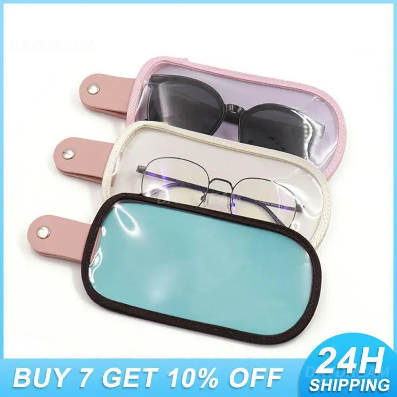 

Leather Sunglasses Glasses Bag Stylish Personality Summer Glasses Bag Glasses Storage Box Transparent Student Colorful
