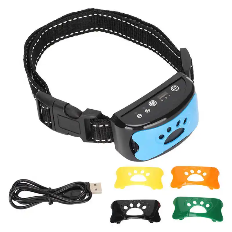 

Pet Dog Anti Bark Collar 2 Modes Rechargeable Waterproof Auto Lock Adjustable Dog Bark Stopper Device For Dogs