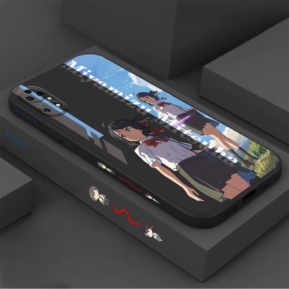 Anime Your Name Phone Case For Huawei P60 P50 P40 P30 P20 Mate 50 40 30 20 20X 10 Colour Liquid Silicone Cover Funda Cqoue Shell