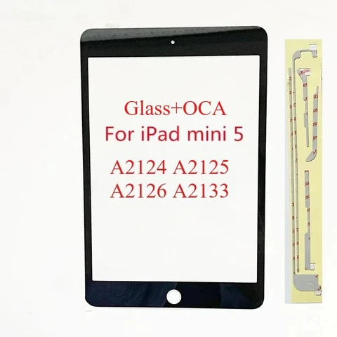 Внешнее стекло OEM для переднего экрана с рамкой OCA наклейка для iPad Mini 5 A2124 A2125 A2126 A2133 Замена объектива ЖК-дисплея