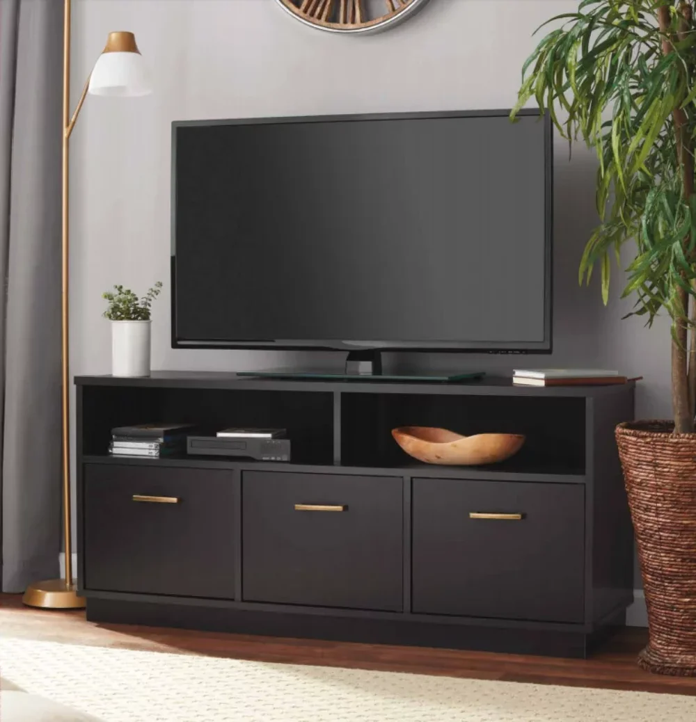 

3-Door TV Stand Console for TVs up to 50", Blackwood