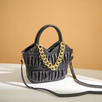 2022 golden thick chain purse handbag new fashion style pu women hand bags chain tote bag