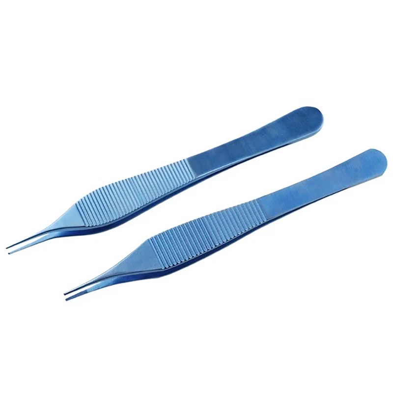 1pcs Titanium Adson Tissue Forceps Eye Surgery Tweezers Serrated Tips/Teeth Ophthalmic Autoclavable Surgical Instruments