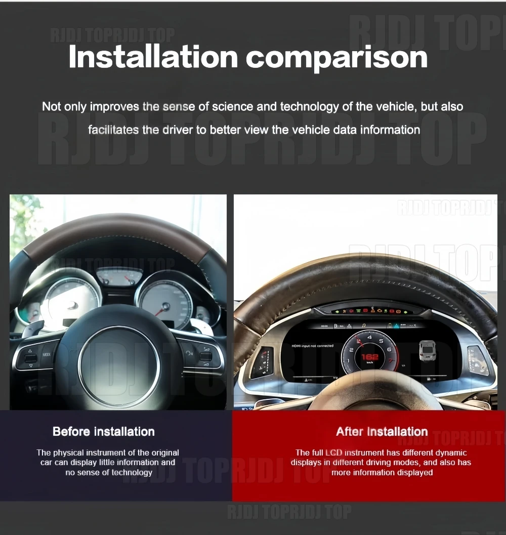 Фото 12,3-дюймовый цифровой приборный щиток с LCD-дисплеем для Audi R8 2007-2015, виртуальная панель приборов, установка Plug and Play, спидометр, панель приборной панели автомобиля. №3