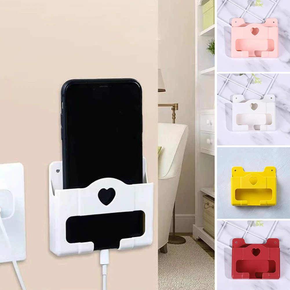 

Wall Mounted Electronics Remote Controller Holder Phone Charging Holder Sundries Storage Bracket Home Shelf Organizer Tools