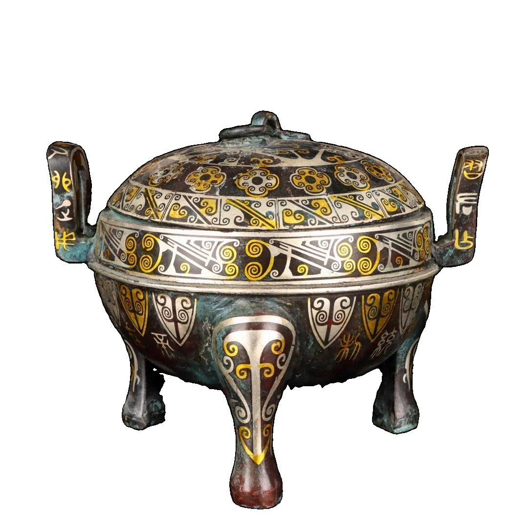 

MOZART Han Dynasty Bronze Wrong Gold And Silver Dome 21Cm Long Chinese Traditional Style Antiques Fine Art Gifts Crafts